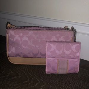 Pink Coach Purse & Wallet